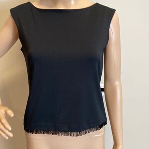 ❤️Last Chance Ann Taylor black sleeveless beaded top size S